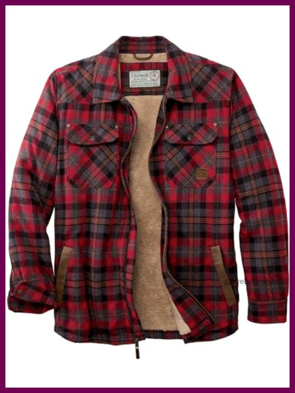 Men's Sherpa Lined Flannel Shirt Jacket Quilted Shacket